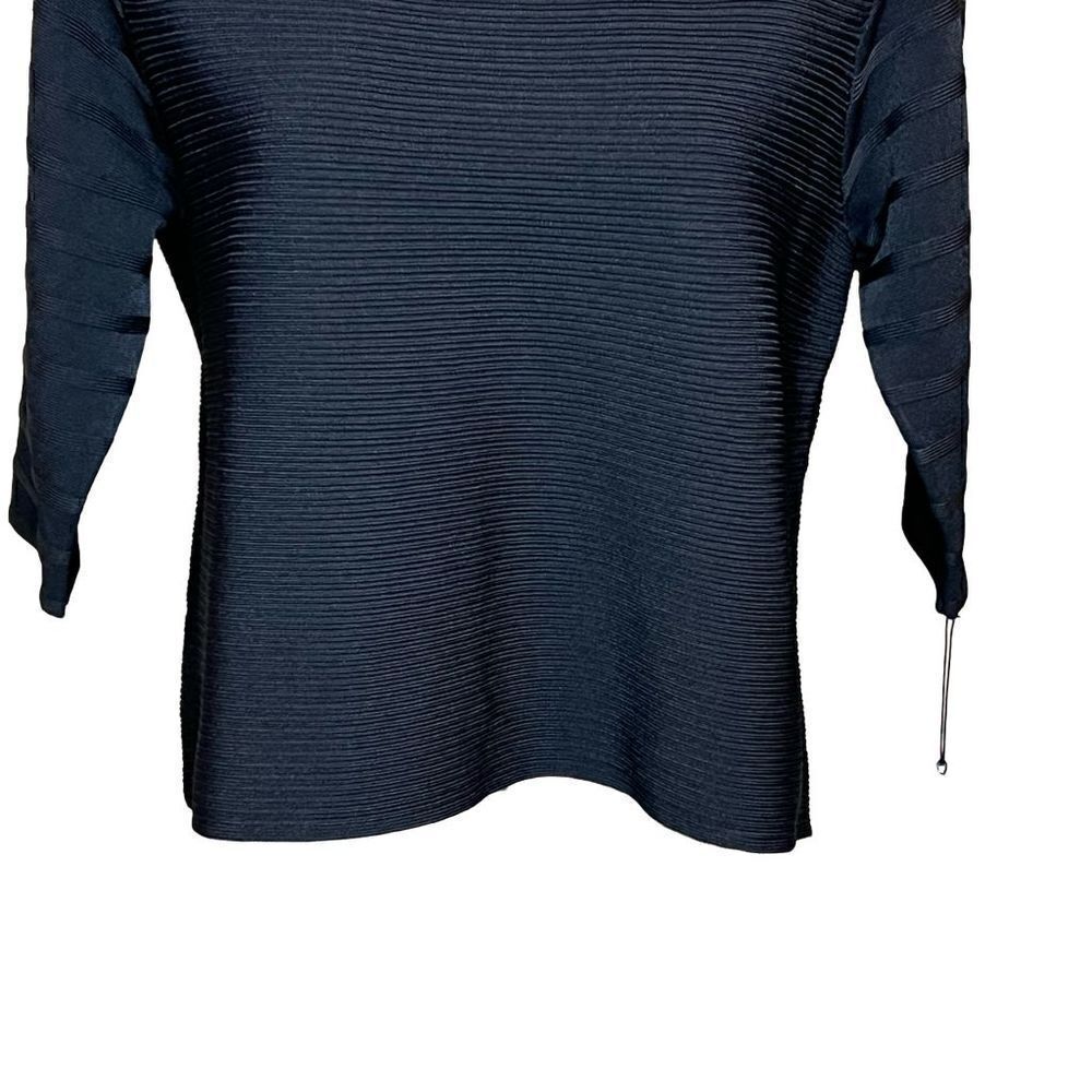 Ivanka Trump black ribbed knit 3/4 sleeve crop top size L - Picture 5 of 16